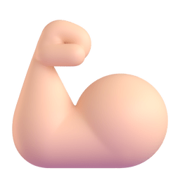 Flexed Biceps Light Skin Tone